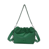 Women's High Bucket Shoulder Bag with Chains
