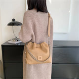 Women's High Bucket Shoulder Bag with Chains