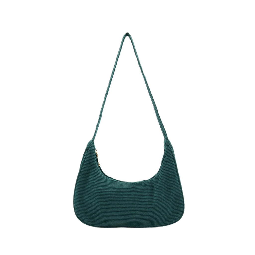 Corduroy Shoulder Bag for Women, Autumn/Winter Style, Casual Female Underarm Bag
