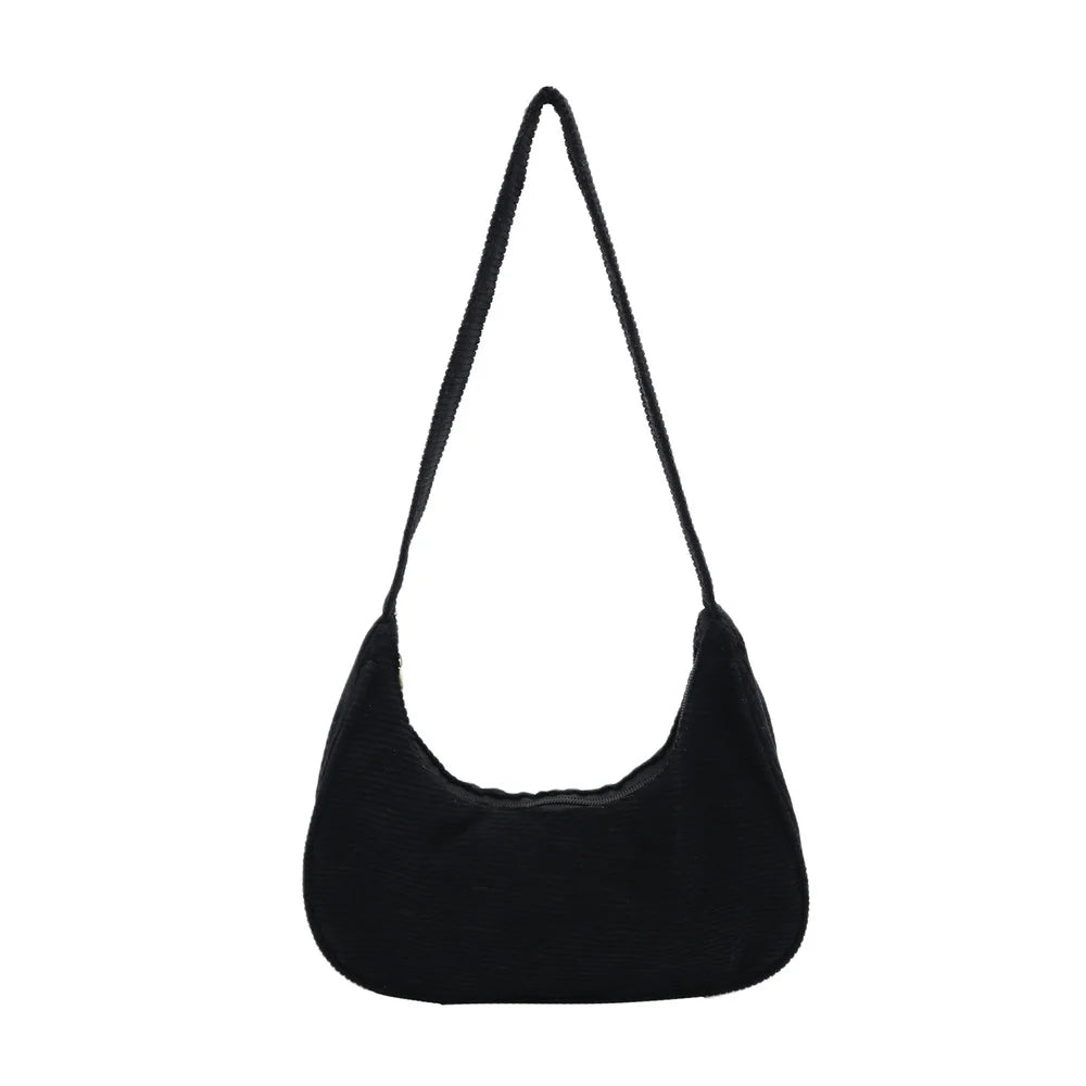 Corduroy Shoulder Bag Autumn Winter Casual Female Underarm Bag