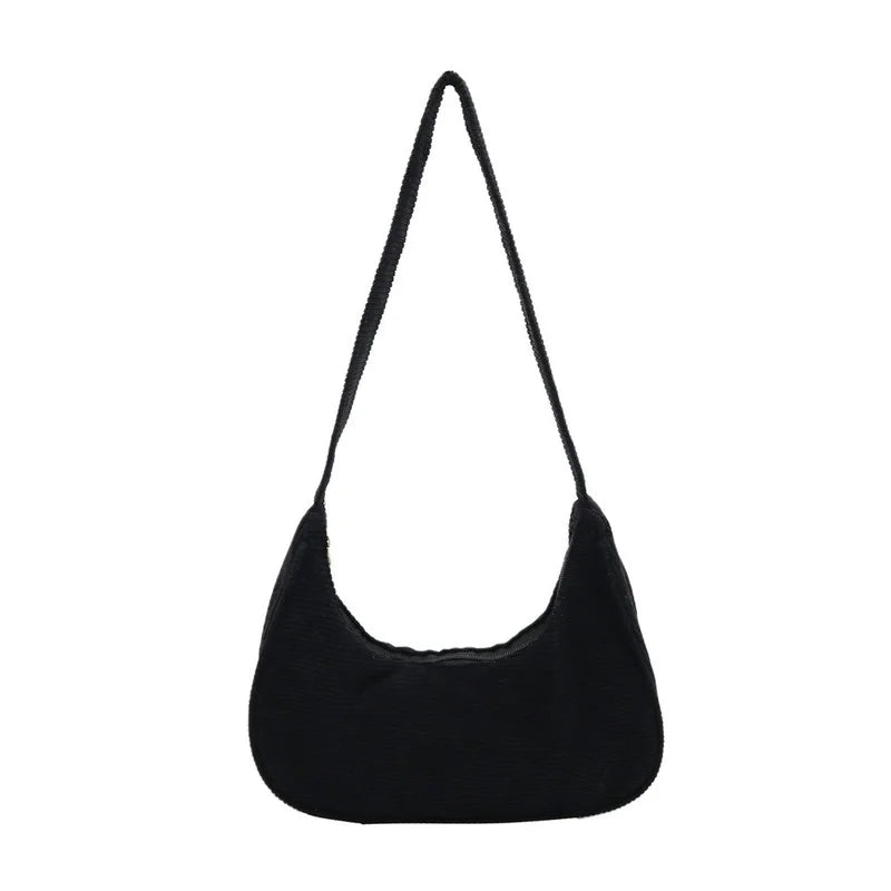 Corduroy Shoulder Bag for Women, Autumn/Winter Style, Casual Female Underarm Bag