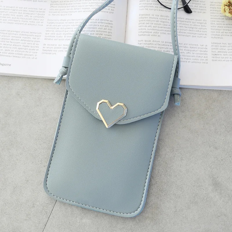 Women's Touch Screen Cell Phone Purse Shoulder Bag, PU Leather Crossbody Handbag