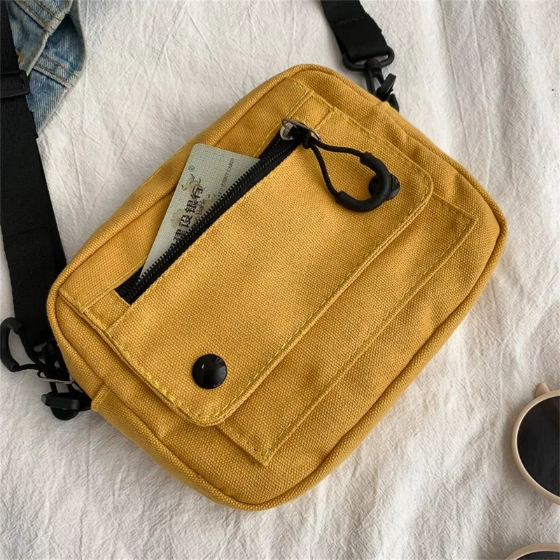 Canvas Tote Shoulder Bag Zipper Handbag Casual Outdoor Bag