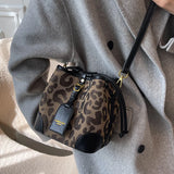 Leopard Shoulder Bag Mini Bag Bucket Bag