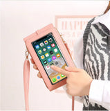 Women's Touch Screen Cell Phone Purse Leather Shoulder Bag