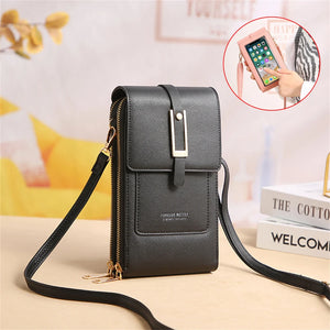 Women's Touch Screen Cell Phone Purse Leather Shoulder Bag