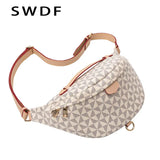 Plaid Leather Crossbody Shoulder Bag for Women