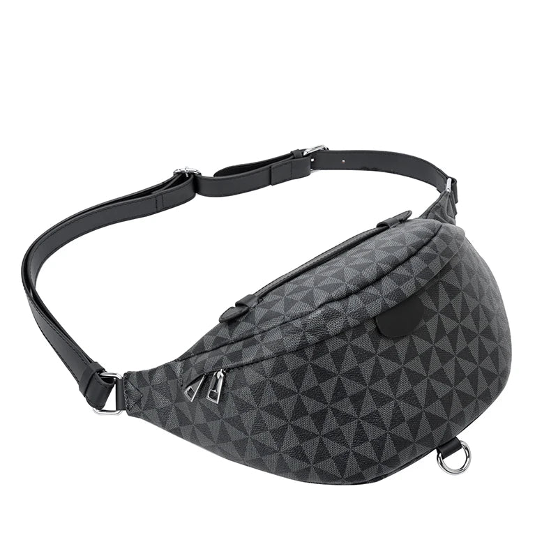 Plaid Leather Crossbody Shoulder Bag for Women