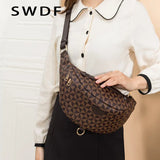 Plaid Leather Crossbody Shoulder Bag for Women