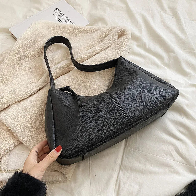 Women's Soft PU Shoulder Bag Large Capacity Handbag