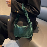 Plush Bag Retro Style Single Shoulder Underarm Bag for Women