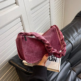 Plush Bag Retro Style Single Shoulder Underarm Bag for Women