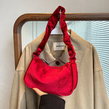 Plush Bag Retro Style Single Shoulder Underarm Bag for Women