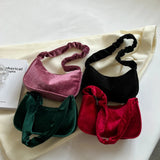 Plush Bag Retro Style Single Shoulder Underarm Bag for Women