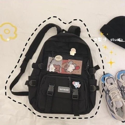 Red High Mochila Bolsa Women's Backpack Bag