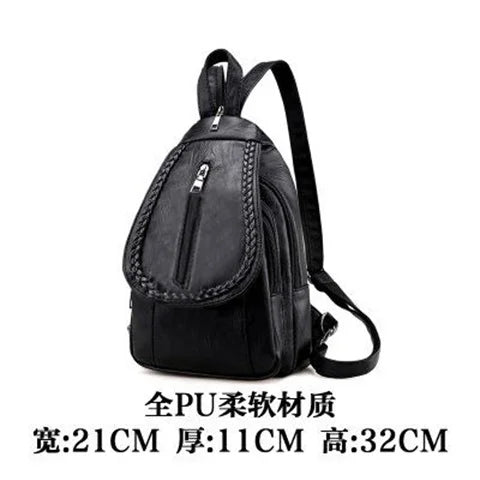 Women's Leather Backpack Bag Mochila Bolsa