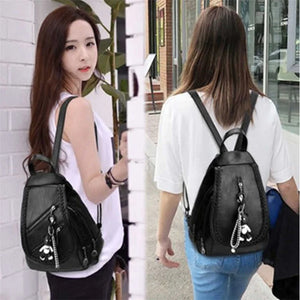 Women's Leather Backpack Bag Mochila Bolsa