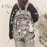 Cow Pattern Canvas Bag Mochila Bolsa Backpack for Women