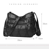 Women Classic PU Leather Shoulder Bag with Multiple Pockets