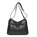 Women Classic PU Leather Shoulder Bag with Multiple Pockets
