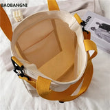 Corduroy Shoulder Bag Reusable Tote Purse Handbag