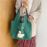 Japanese Cartoon Shoulder Bag Reusable Canvas Tote Handbag