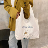 Japanese Cartoon Shoulder Bag Reusable Canvas Tote Handbag