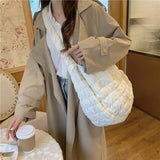 Women's Cloud Fold Big Bag Dumpling Bag Retro Messenger Tote Bag