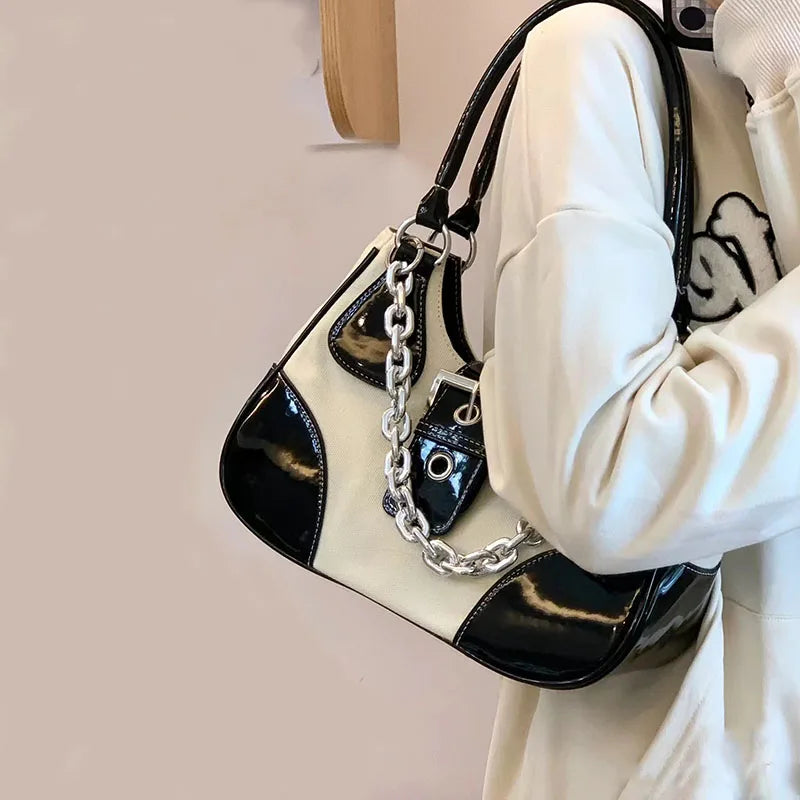 Vintage Chain Handbags Large Capacity Underarm Shoulder Bag