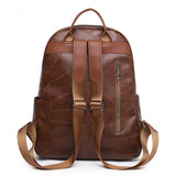 Stylish Waterproof Leather Backpack for School Travel Camping
