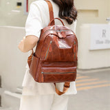 Stylish Waterproof Leather Backpack for School Travel Camping