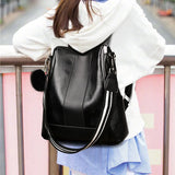 Anti-theft Leather Backpack Stylish Travel Bag