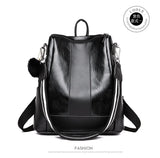 Anti-theft Leather Backpack Stylish Travel Bag