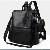 Waterproof Leather Backpack Stylish Casual College Bag
