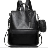 Waterproof Leather Backpack Stylish Casual College Bag