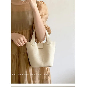 Women's PU Leather Summer Bucket Shoulder Bag