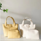 Women's PU Leather Summer Bucket Shoulder Bag