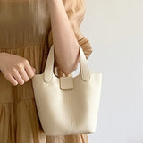 Women's PU Leather Summer Bucket Shoulder Bag