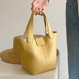 Women's PU Leather Summer Bucket Shoulder Bag