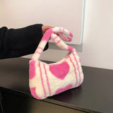 Plush Faux Fur Bag Top-handle Bags Winter Small Handbags