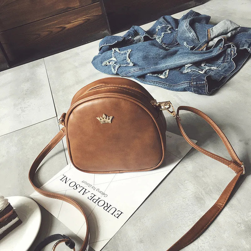 Women Shoulder Bag Handbag Phone Purses Imperial Crown PU Leather Small Crossbod
