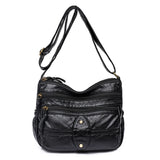 Women's Soft PU Leather Crossbody Bag Black