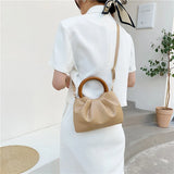 Women's Fold Buckle Shoulder Bag PU Leather Handbags