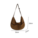 Corduroy Shoulder Bag Retro Dumplings Shape Crossbody
