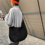 Corduroy Shoulder Bag Retro Dumplings Shape Crossbody