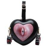 Demon Eyes Heart-shaped PU Messenger Bag Handbag
