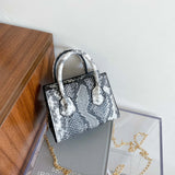 Trendy Snake Print Handbag Shoulder Bag Messenger