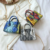 Trendy Snake Print Handbag Shoulder Bag Messenger