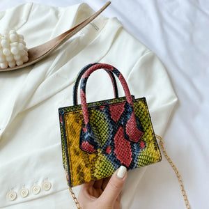 Trendy Snake Print Handbag Shoulder Bag Messenger