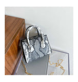 Trendy Snake Print Handbag Shoulder Bag Messenger